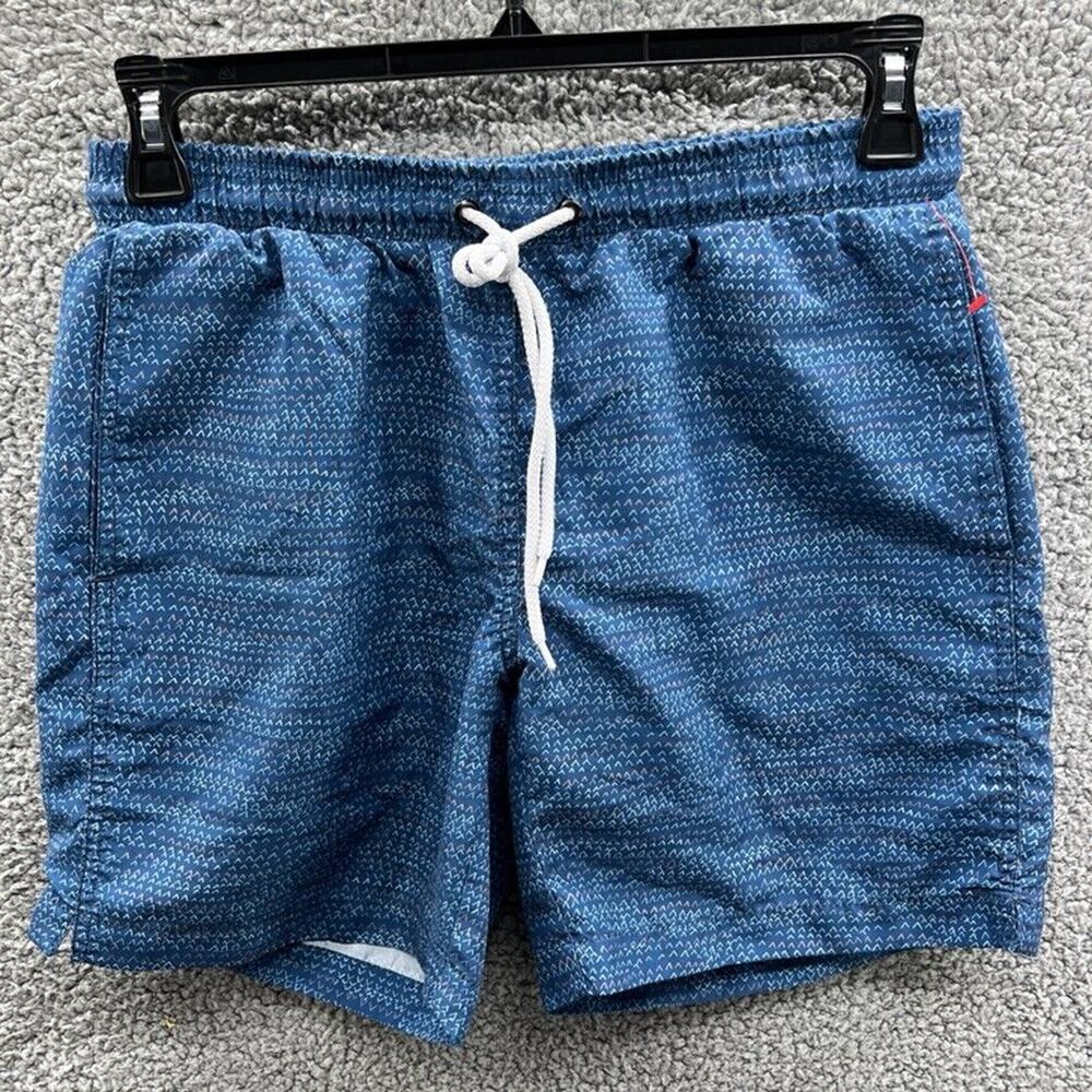 Vestige Swim Shorts Green Men's Size M Blue Drawstring Pockets Liner Removed M